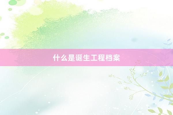 什么是诞生工程档案